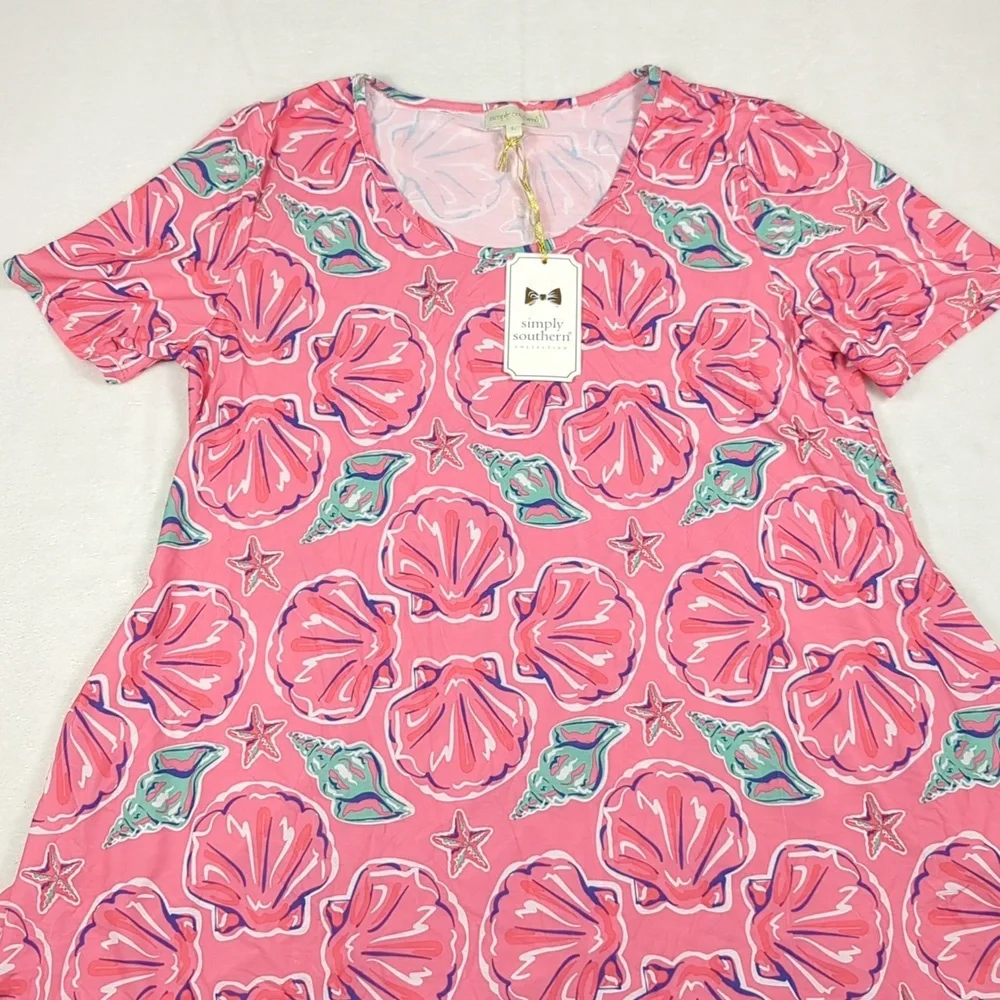 NEW Simply‎ Southern Wilmington Dress Sea Shells Beach Women's Size Large